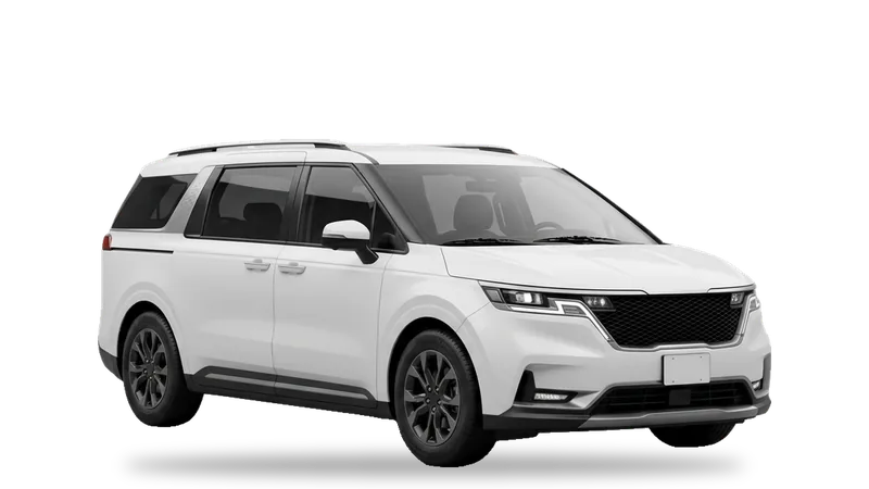 Generic unbranded minivan, front three-quarter view